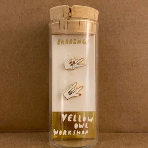 Yellow Owl Workshop peace and love earrings